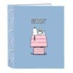 Safta Snoopy Carpeta con 4 Anillas 40mm - Tapas Duras Forradas - Formato Folio - 270x60x330mm - Color Azul