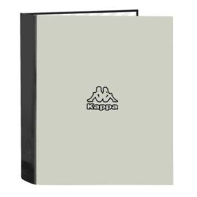 Safta Kappa Grey Carpeta con 4 Anillas 40mm - Tapas Duras Forradas - Formato Folio - 270x60x330mm - Color Negro y Gris