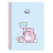 Safta Pembe The Pink Cat Libreta con Espiral - Formato Cuarto - 80 Hojas de Papel 80g/m2 - Cuadriculas 4x4mm - Tapas Duras Glasofonadas - Margen Lateral - 155x10x220mm - Color Azul Claro