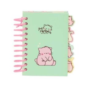 Safta Pembe The Pink Cat Bloc de Notas A7 - Tapas Duras - 80 Hojas - Gramaje 80g/m2 - Incluye 4 Separadores - 74x105mm - Color Menta