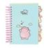 Safta Pembe The Pink Cat Bloc de Notas A6 - Tapas Duras - 80 Hojas - Gramaje 80g/m2 - Incluye 4 Separadores - 105x148mm - Color Azul Claro