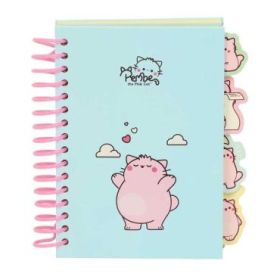 Safta Pembe The Pink Cat Bloc de Notas A6 - Tapas Duras - 80 Hojas - Gramaje 80g/m2 - Incluye 4 Separadores - 105x148mm - Color Azul Claro