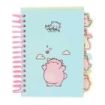 Safta Pembe The Pink Cat Bloc de Notas A6 - Tapas Duras - 80 Hojas - Gramaje 80g/m2 - Incluye 4 Separadores - 105x148mm - Color Azul Claro