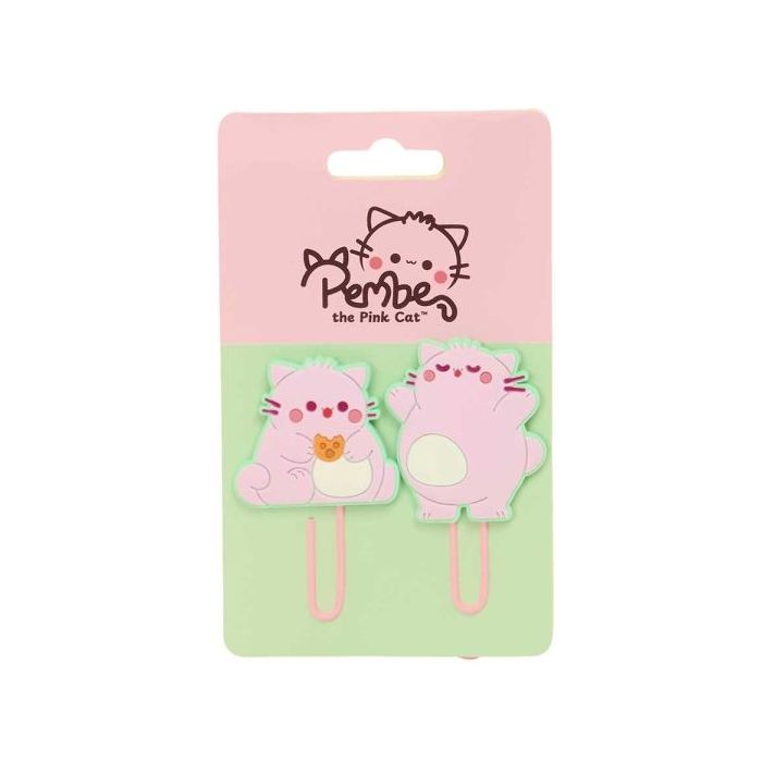 Safta Pembe The Pink Cat Pack de 2 Clips - 75x125mm - Color Rosa