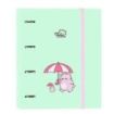 Safta Pembe The Pink Cat Carpeta con 4 Anillas 35mm - Tapas Duras Forradas - Recambio 100 Hojas - Cierre Elastico - Incluye Separadores - 270x35x320mm - Color Menta