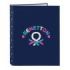 Safta Benetton Drop Carpeta con 4 Anillas 25mm - Tapas Duras Forradas - Formato Folio - 265x40x330mm - Color Azul Oscuro