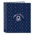 Safta Benetton Drop Carpeta con 4 Anillas 40mm - Tapas Duras Forradas - Formato Folio - 270x60x330mm - Color Azul Oscuro