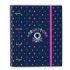 Safta Benetton Drop Carpeta con 4 Anillas 35mm - Tapas Duras Forradas - Recambio 100 Hojas - Cuadriculas 5x5mm - Cierre Elastico - Incluye Separadores - 270x35x320mm - Color Azul Oscuro
