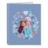 Safta Frozen Carpeta con 4 Anillas 25mm - Tapas Duras Forradas - Formato Folio - Resistente - 265x40x330mm - Color Azul