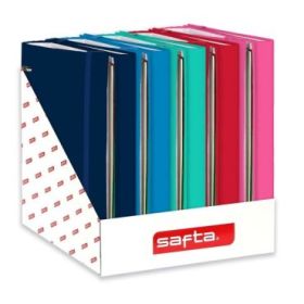 Safta Expositor con 8 Carpetas con 4 Anillas de 35mm - Recambio de 100 Hojas por Carpeta - 290x340x340mm - Colores Surtidos