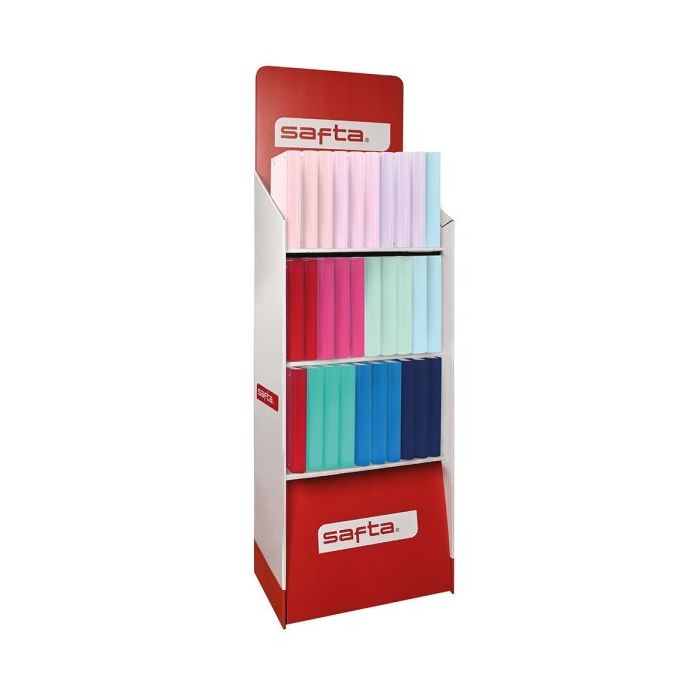 Safta Expositor de Papeleria - Capacidad de 335.4 Litros - 600x380x1900mm - Colores Surtidos