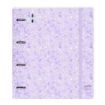 Safta Carpeta con 4 Anillas 35mm - Tapa de Plastico - Recambio 100 Hojas - Cierre Elastico - Ranura para Boligrafo - Solapa Interior - 270x40x320mm - Color Morado