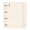 Safta Carpeta con 4 Anillas 35mm - Tapa de Plastico - Recambio 100 Hojas - Cierre Elastico - Incluye Separadores - Ranura para Boligrafo - Solapa Interior - 270x40x320mm - Color Beige
