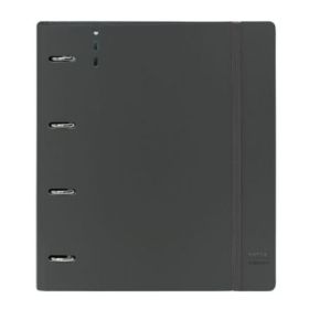 Safta Urban Style Carpeta con 4 Anillas 35mm - Tapa de Plastico - Recambio 100 Hojas - Cuadriculas 5x5mm - Cierre Elastico - Incluye Separadores Internos - 270x40x320mm - Color Gris
