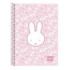 Safta Miffy Flores Cuaderno Espiral - Formato Cuarto - 80 Hojas Cuadriculado 4x4mm - Papel 80g/m2 - Tapas Duras - 155x10x220mm - Color Rosa