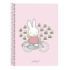 Safta Miffy Flores Cuaderno Espiral - Formato A6 - 120 Hojas - 118x146mm - Color Rosa
