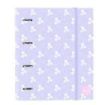 Safta Bouquet Carpeta con 4 Anillas 35mm - Tapas Duras Forradas - Recambio 100 Hojas - Cierre Elastico - Incluye Separadores - Hojas de 80g/m2 - 270x35x320mm - Color Violeta