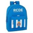 Safta RCD Espanyol Mochila - Bolsillo Frontal - Hombreras Acolchadas - Doble Tirador en Cremallera - Asa Superior - 21L - 325x150x430mm - Color Azul y Blanco