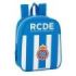 Safta RCD Espanyol Mochila Guarderia - Adaptable a Carro - Tarjeta de Identificacion - Asa de Mano - 6L - 220x100x270mm - Color Azul y Blanco