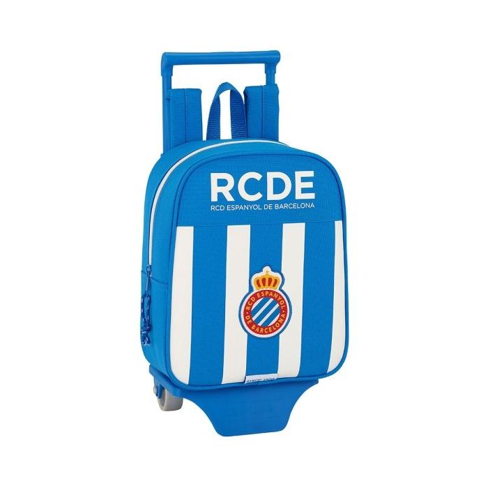 Safta RCD Espanyol Mochila con Carro - Tarjeta ID - Asa Superior - Mochila Extraible - Material Resistente - 6L - 220x100x270mm - Color Azul y Blanco