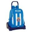 Safta RCD Espanyol Mochila con Carro - Portabotellas - Dos Compartimentos - Doble Cremallera - Hombreras y Espalda Acolchadas - Asa Superior - Mochila Extraible - 320x160x440mm - Color Azul y Blanco