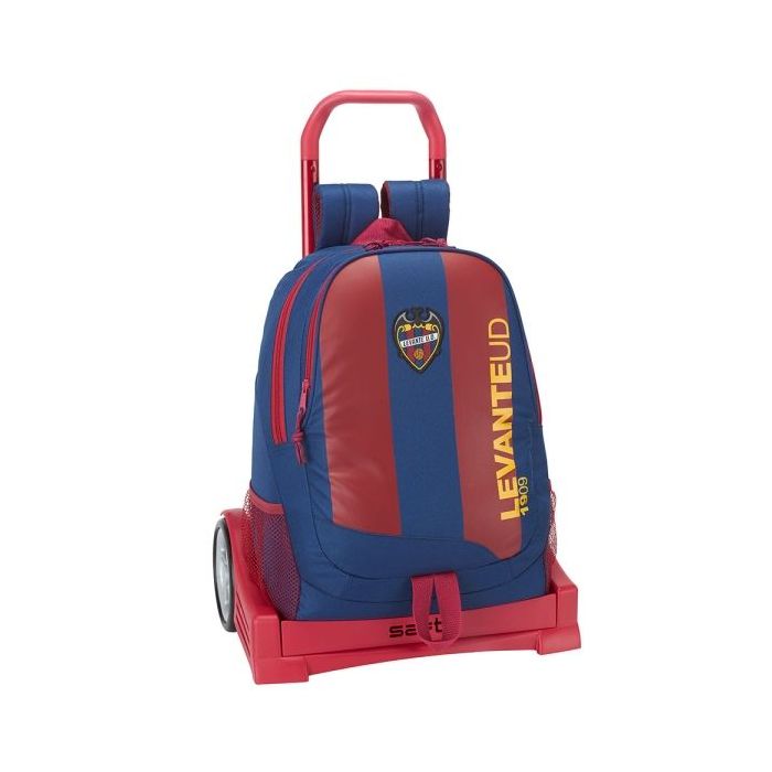 Safta Levante U.D. Mochila con Carro - Portabotellas - 2 Compartimentos - Tirador Doble - Hombreras y Espalda Acolchadas - Asa de Mano - Mochila Extraible - 320x160x440mm - Color Rojo y Azul