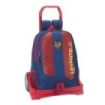 Safta Levante U.D. Mochila con Carro - Portabotellas - 2 Compartimentos - Tirador Doble - Hombreras y Espalda Acolchadas - Asa de Mano - Mochila Extraible - 320x160x440mm - Color Rojo y Azul