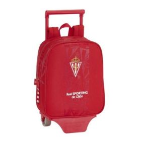 Safta Real Sporting de Gijon Corporativa Mochila con Carro - Tarjeta ID - Asa Superior - Mochila Extraible - Material Resistente - 6L - 220x100x270mm - Color Rojo