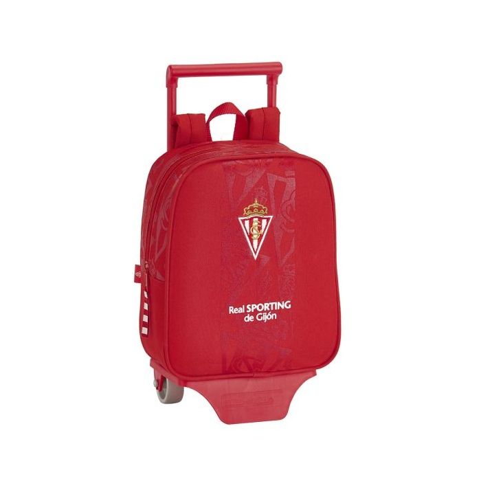 Safta Real Sporting de Gijon Corporativa Mochila con Carro - Tarjeta ID - Asa Superior - Mochila Extraible - Material Resistente - 6L - 220x100x270mm - Color Rojo