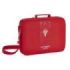 Safta Real Sporting de Gijon Corporativa Maletin con Cremallera - Bandolera Ajustable - Asa Forrada - Doble Tirador - Fondo Semirigido - 6L - 380x60x280mm - Color Rojo