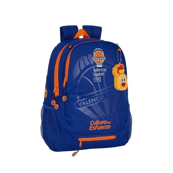 Safta Valencia Basket Mochila Adaptable a Carro - Adaptable a Carro - Bolsillos Laterales - Dos Compartimentos - Hombreras Acolchadas - Asa Superior - 23L - 320x160x440mm - Color Azul Oscuro