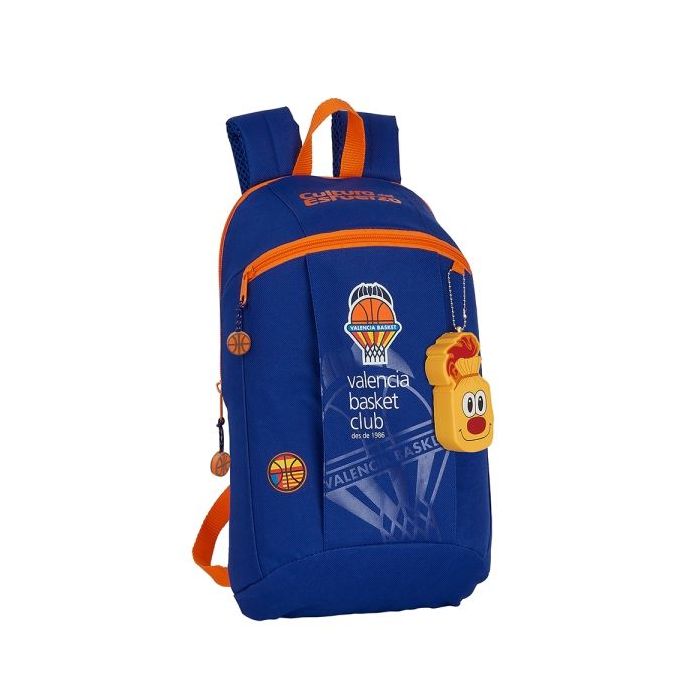 Safta Valencia Basket Mini Mochila - Hombreras Acolchadas - 8.5L - Asa Superior - Bolsillo Frontal - Ergonomia - Ligera y Practica - 220x100x390mm - Color Azul Oscuro