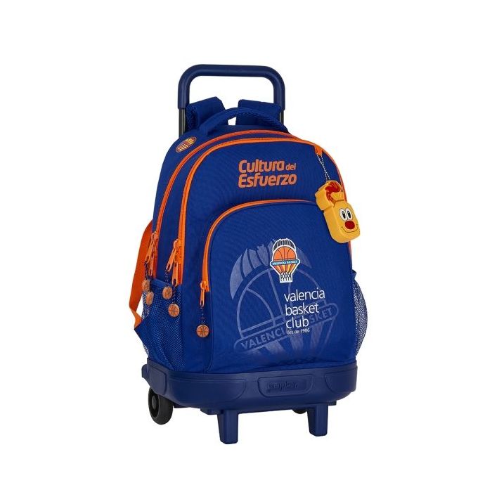 Safta Valencia Basket Mochila con Carro - Extraible - 2 Compartimentos - Portabotellas - Tirador Doble - Hombreras Acolchadas - Tarjeta ID - Bandeja PVC - 33L - 330x220x450mm - Color Azul Oscuro