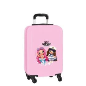 Safta Nanana Sparkles Maleta Trolley de Cabina 20” - Cierre con Candado - Bolsillo de Red - Panel con Cremallera - Cintas con PVC - Ruedas 360º - 40.1 L - 345x200x550mm - Color Rosa