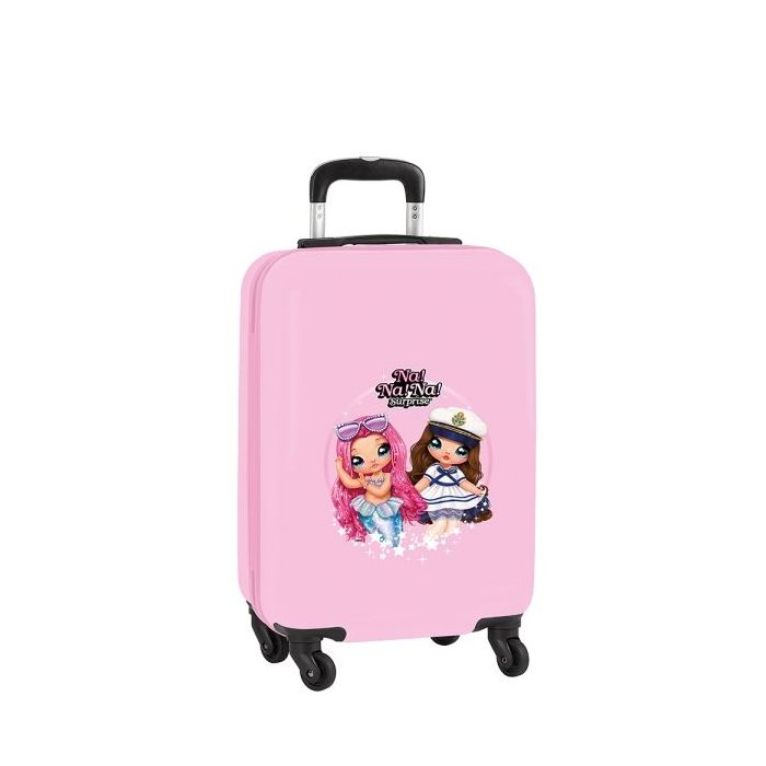 Safta Nanana Sparkles Maleta Trolley de Cabina 20” - Cierre con Candado - Bolsillo de Red - Panel con Cremallera - Cintas con PVC - Ruedas 360º - 40.1 L - 345x200x550mm - Color Rosa