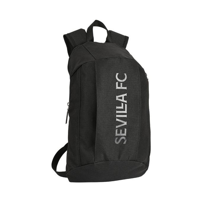 Safta Sevilla FC Teen Mini Mochila - Hombreras Acolchadas - Asa Superior - 8.5L - Ligera y Practica - 220x100x390mm - Color Negro
