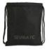 Safta Sevilla FC Teen Saco Plano - Bolsillo con Cremallera - Cierre con Cordones - 5L - Ligero y Compacto - 350x10x400mm - Color Negro