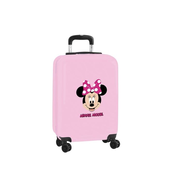 Safta Minnie Mouse Me Time Maleta Trolley de Cabina 20” - Cierre con Candado - Interior Forrado y Bolsillos - Ruedas Giratorias 360° - Ajustable - ABS y PC - 40.1L - 45x200x550mm - Color Rosa