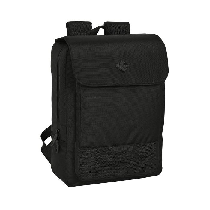 Safta Real Betis Balompie Premium Mochila para Portatil hasta 13.3" - Bolsillo Interior - Conector USB - Hombreras Acolchadas - Cinta para Maleta - Asa Superior - 290x120x390mm - Color Negro
