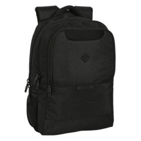 Safta Real Betis Balompie Premium Mochila para Portatil hasta 15.6" - Bolsillo para Tablet - Bolsillo Frontal - Hombreras Acolchadas - Cremalleras para Candado - 21L - 300x160x430mm - Color Negro