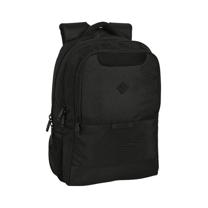 Safta Real Betis Balompie Premium Mochila para Portatil hasta 15.6" - Bolsillo para Tablet - Bolsillo Frontal - Hombreras Acolchadas - Cremalleras para Candado - 21L - 300x160x430mm - Color Negro