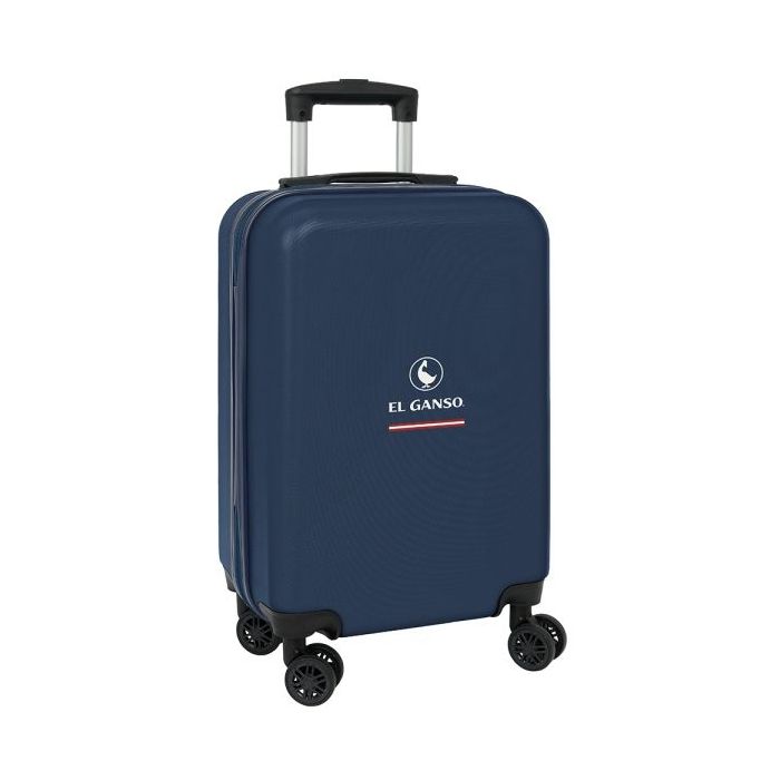 Safta el Ganso Classic Maleta Trolley de Cabina 20” - Cierre con Candado - Interior Forrado - Panel con Cremallera - Cintas con PVC - Ruedas Giratorias - 40.1L - 345x200x550mm - Color Azul Marino