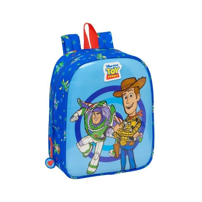 Safta Toy Story Good Vibes Mochila Guarderia - Adaptable a Carro - Cremallera - Tarjeta de Identificacion - Asa Superior - 6L - 220x100x270mm - Color Azul