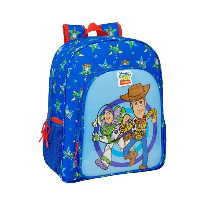 Safta Toy Story Good Vibes Mochila - Adaptable a Carro - Portabotellas - Tirador Doble - Hombreras Ergonomicas Acolchadas - Bolsillo Frontal - Asa de Mano Superior - 15L - 320x120x380mm - Color Azul