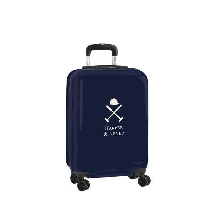 Safta Harper and Neyer Maleta Trolley de Cabina 20” - Cierre con Candado - Interior Forrado - Bolsillo de Red - Cintas con PVC - Ruedas Giratorias - 40.10 L - 345x200x550mm - Color Azul Marino