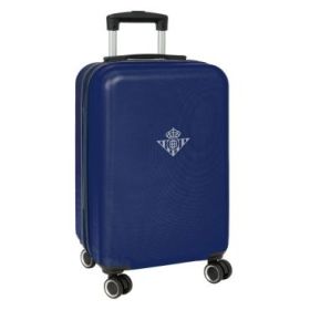 Safta Real Betis Balompie Maleta Trolley de Cabina 20” - Cierre con Candado - Interior con Bolsillo - Cintas con PVC - Ruedas Giratorias - Ajustable - 40.10 L - 345x200x550mm - Color Azul Marino