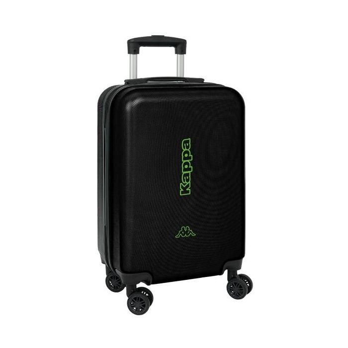 Safta Kappa Black Maleta Trolley de Cabina 20” - Seguridad con Candado - Interior Forrado - Cremallera - Cintas Elasticas PVC - Ruedas Giratorias - Ajustable - 40.1L - 345x200x550mm - Color Negro