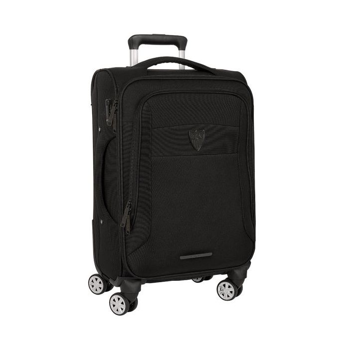 Safta Sevilla FC Business Maleta Trolley de Cabina 20” - Cierre con Candado - Bolsillo para Portatil - Ruedas Giratorias - Protecciones Laterales - 35.7L - 350x200x510mm - Color Negro