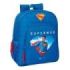 Safta Superman Mochila - Adaptable a Carro - Bolsillos Laterales - Doble Tirador - Ergonomia Acolchada - Bolsillo Frontal - Asa de Mano - 15L - 320x120x380mm - Color Azul Oscuro