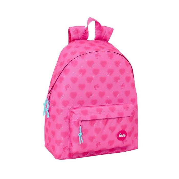 Safta Barbie Corazones Mochila - Bolsillo Frontal - Hombreras Acolchadas - Espalda Ergonomica - Doble Tirador - Asa Superior - 20.8L - 330x150x420mm - Color Rosa
